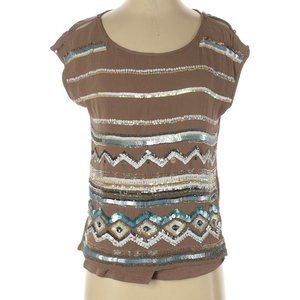 Anthropologie Deletta Short Sleeve Blouse Top size S